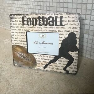 DISTRESSED FARMHOUSE FOOTBALL FRAME HOLDS 3.5” x 5” PICTURE by NANTUCKET FRAMES